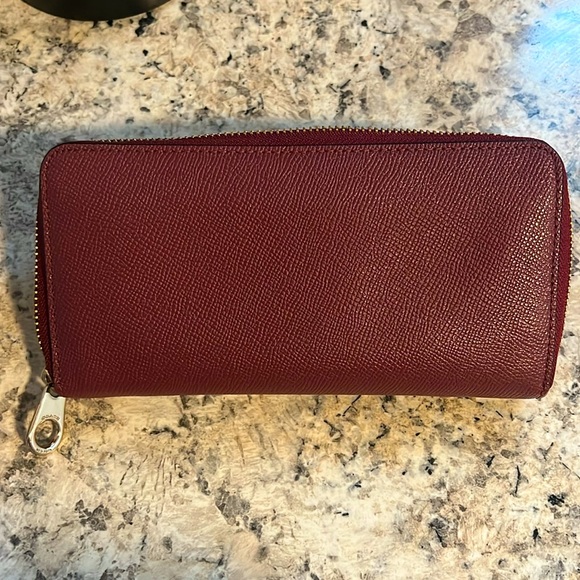 Coach Long Zip Around Wallet 

Cherry Color/Gold Hardware - Picture 2 of 5